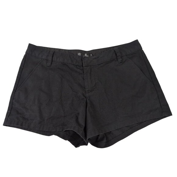 Volcom Chino Micro Short Womens 30 Black Athleisure Beach Casual Skater - Picture 1 of 9